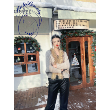 🧥✨ Suéter Elegante con Cuello de Imitación de Piel – Estilo Glamour Urbano ✨🧥