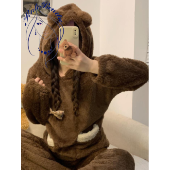 🐻Pijama de Peluche Estilo Osito – Súper Suave y Calientita 🧸