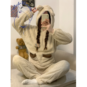 🐻Pijama de Peluche Estilo Osito – Súper Suave y Calientita 🧸