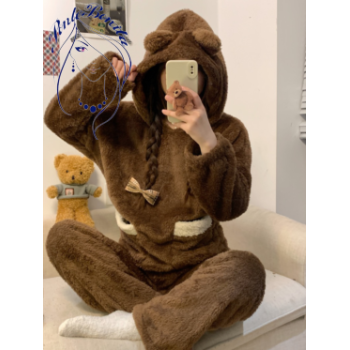🐻Pijama de Peluche Estilo Osito – Súper Suave y Calientita 🧸
