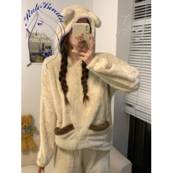 🐻Pijama de Peluche Estilo Osito – Súper Suave y Calientita 🧸
