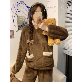 🐻Pijama de Peluche Estilo Osito – Súper Suave y Calientita 🧸